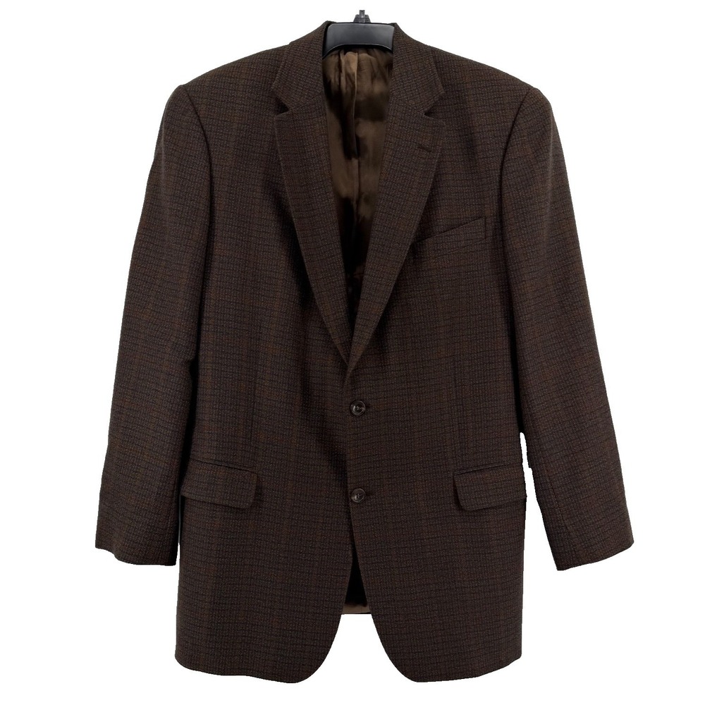 Alan Flusser 95% Wool 5% Cashmere Sport Coat Blazer Size 44L Men's